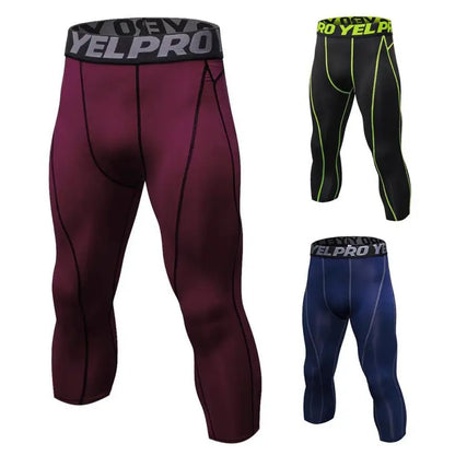 3/4 Running Compression Pants For Men