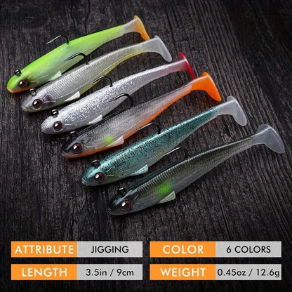 TRUSCEND Pre-Rigged Soft Fishing Lures,