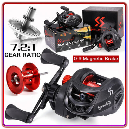 High-performance Casting Fishing Reel with 7.2:1 Gear Ratio and Max Drag of 10kg - Lightweight Baitcasting Reel featuring Alumin