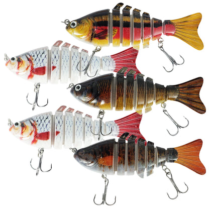 5Pcs 7 Segment Fishing Lure Lifelike Multi Jointed