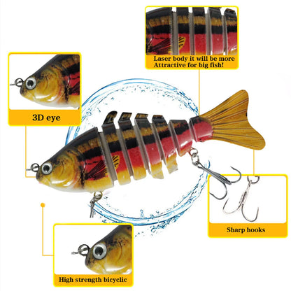 5Pcs 7 Segment Fishing Lure Lifelike Multi Jointed