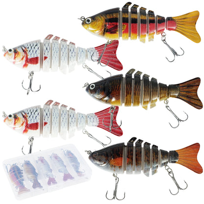 5Pcs 7 Segment Fishing Lure Lifelike Multi Jointed